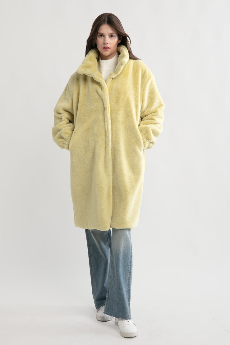 Shearling Stand Collar Coat