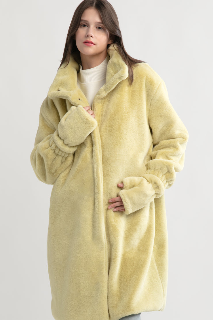 Shearling Stand Collar Coat