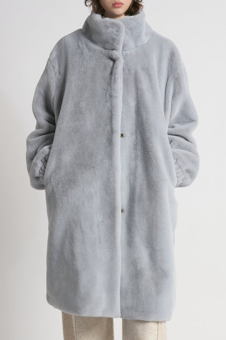 Shearling Stand Collar Coat