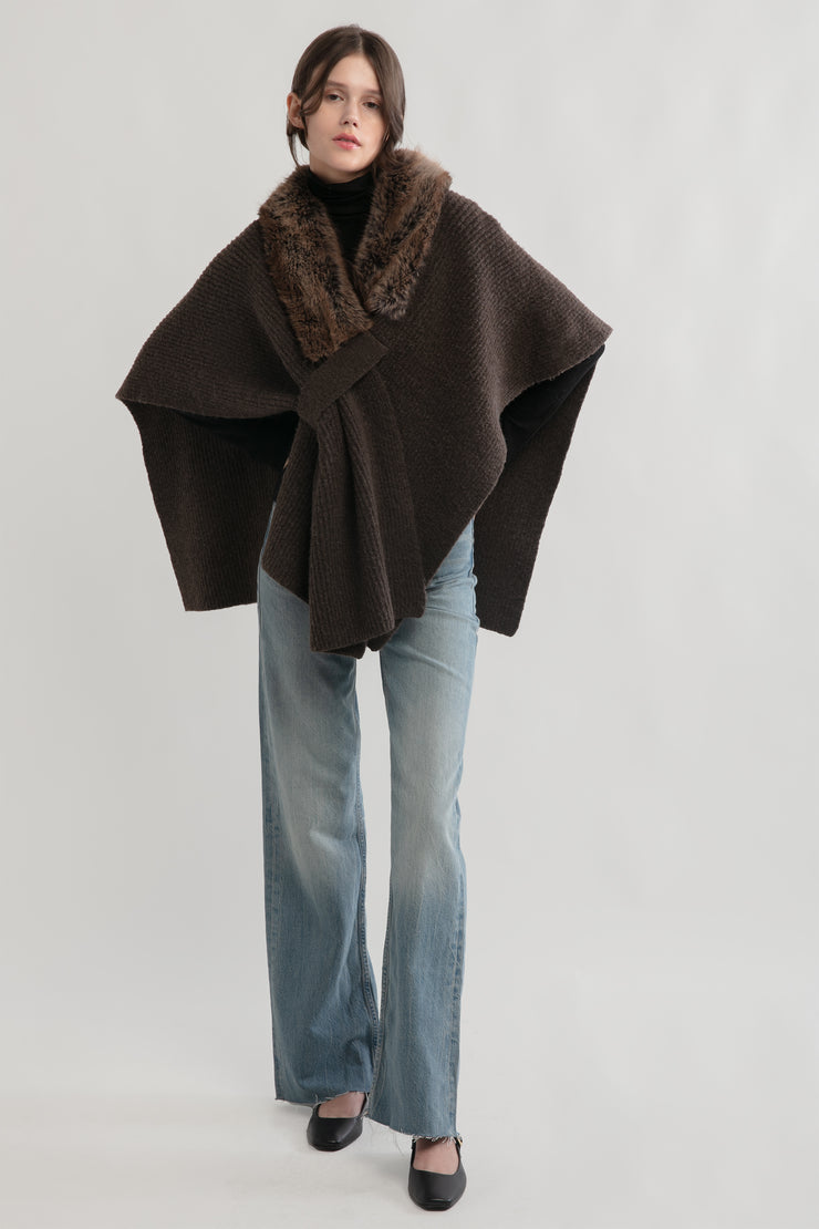 Fur Collar Shawl