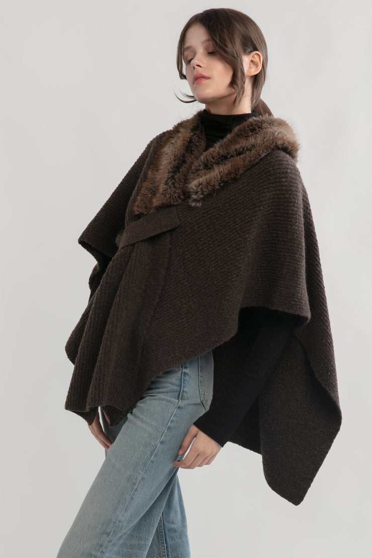 Fur Collar Shawl