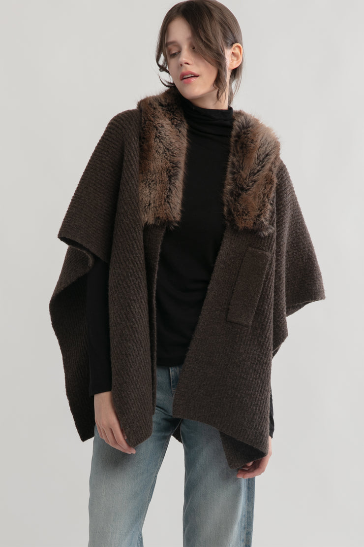 Fur Collar Shawl