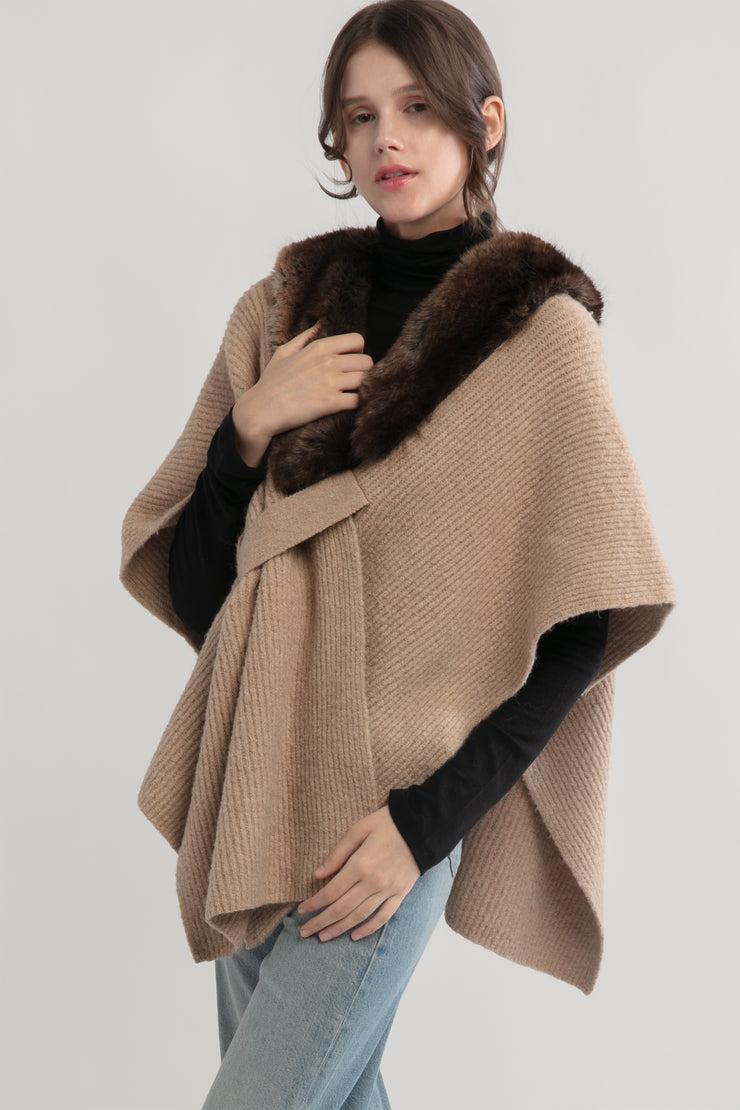 Fur Collar Shawl