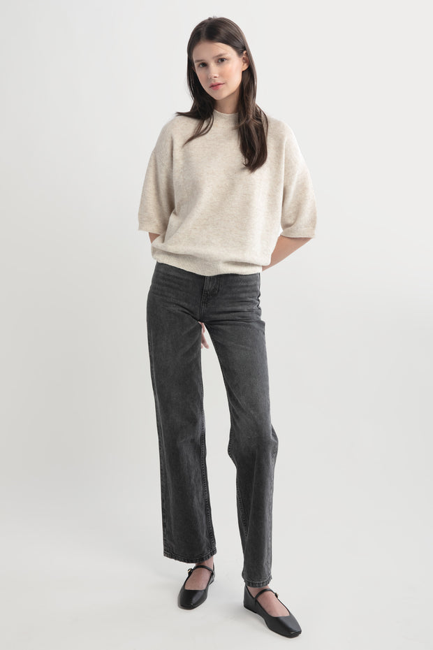 Mockneck Half Sleeve Sweater