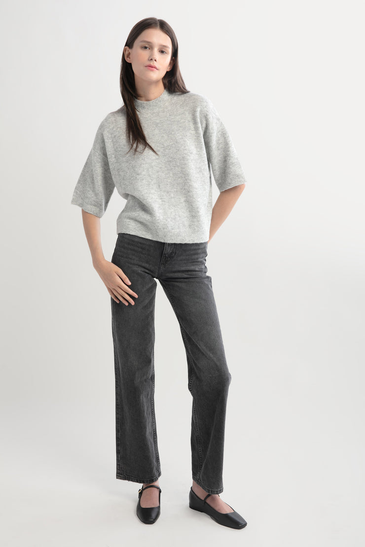 Mockneck Half Sleeve Sweater