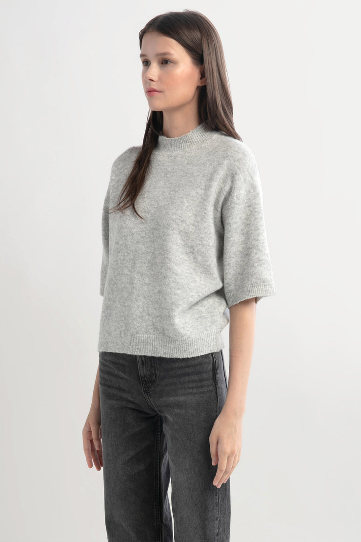 Mockneck Half Sleeve Sweater