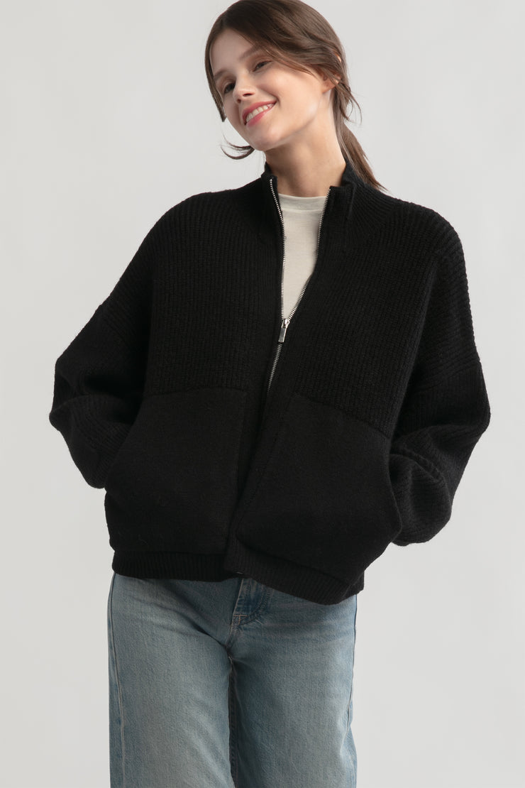 Bomber Zip Cardigan