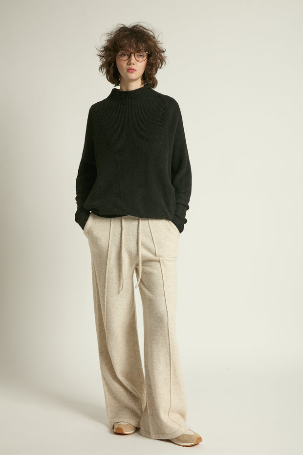 Mockneck Batwing Sleeves Sweater