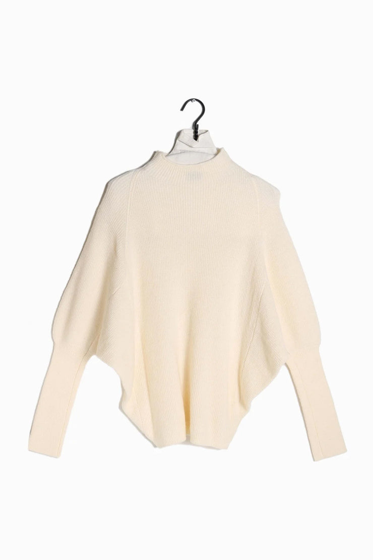 Mockneck Batwing Sleeves Sweater