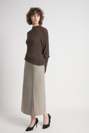Mockneck Batwing Sleeves Sweater
