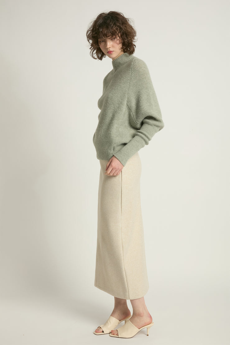 Mockneck Batwing Sleeves Sweater