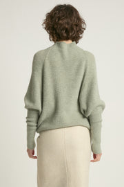Mockneck Batwing Sleeves Sweater