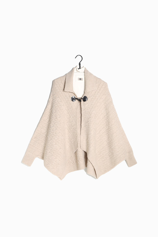 Duffle Knitted Poncho with Sleeves
