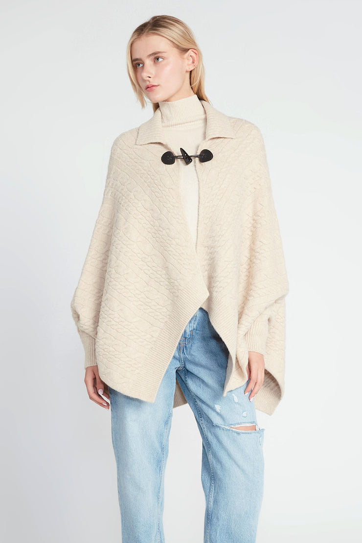 Duffle Knitted Poncho with Sleeves