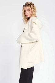 Hooded Open Lapel Coat