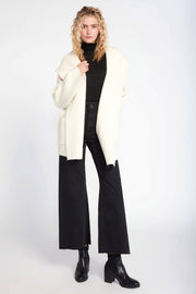 Hooded Open Lapel Coat