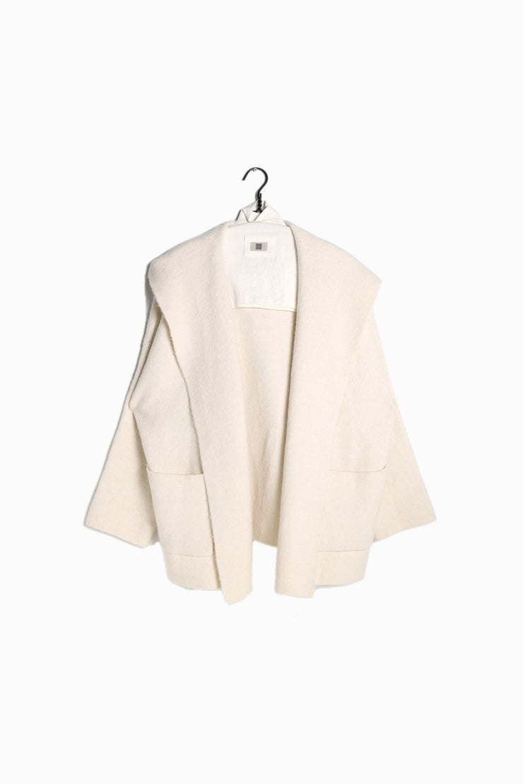 Hooded Open Lapel Coat