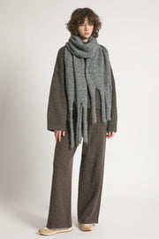 Paint Splashed Grunge Tassel Scarf