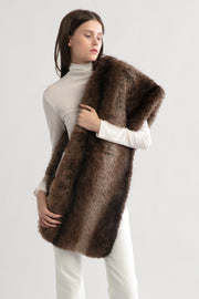 Two Tone Fur Shawl Wrap