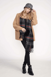 Chic Plaid Faux Fur Gloves