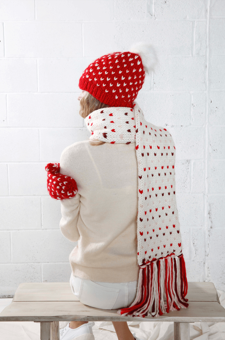 Little Hearts Fair Isle Pompom Hat