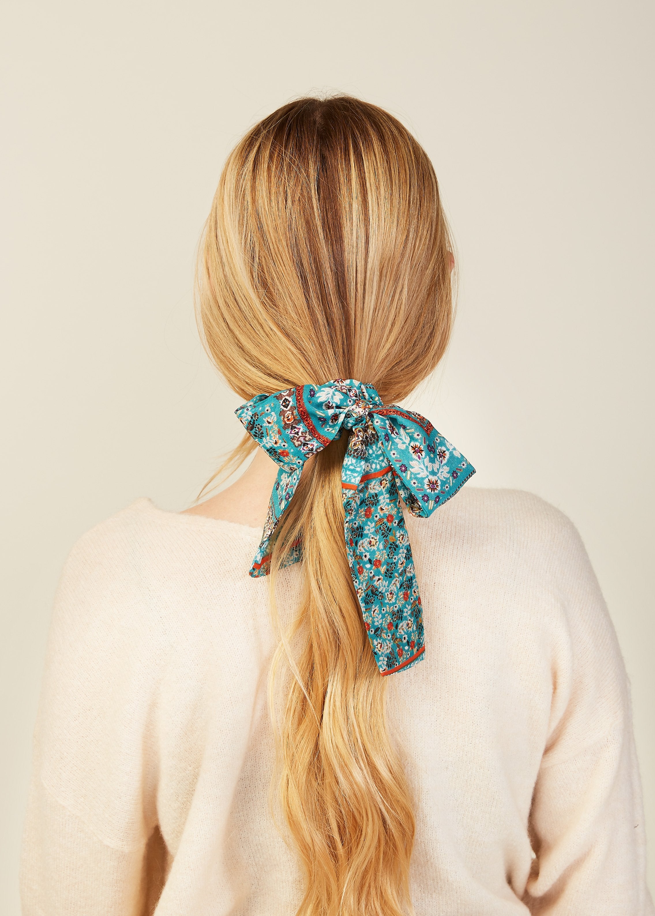 Summer Floral Garden Scarf Scrunchie – Look By M