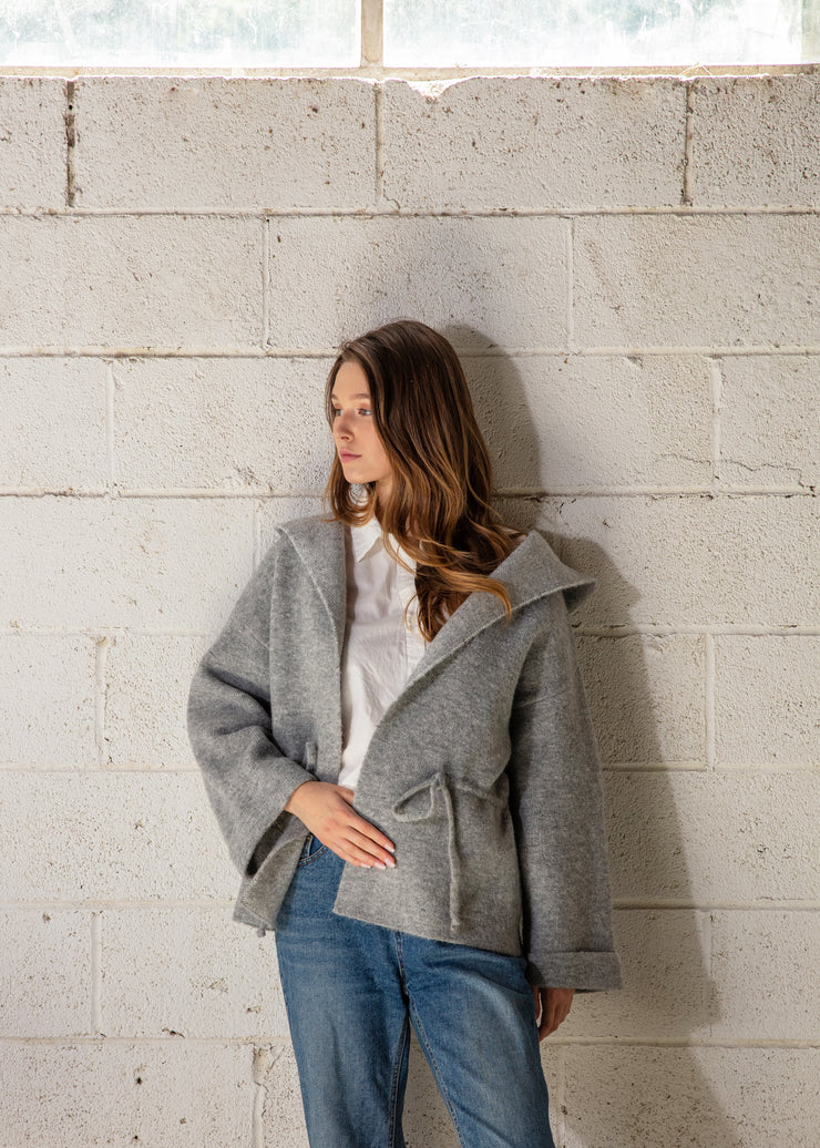 Adjustable Waist Hoodie Cardigan