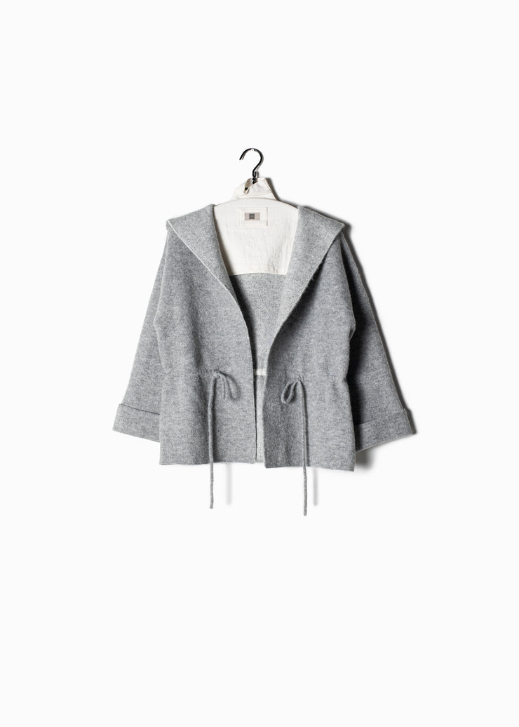 Adjustable Waist Hoodie Cardigan