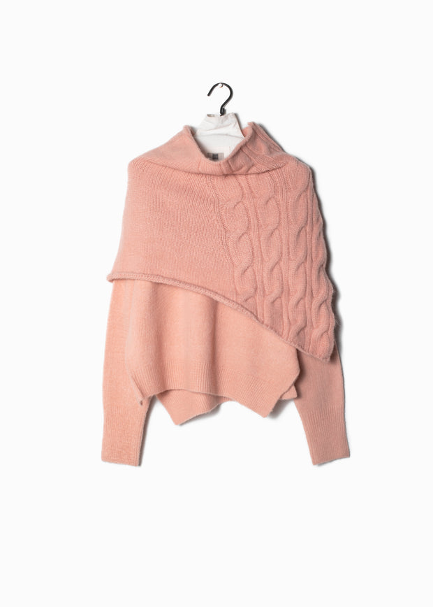 Cable Knit Neck Warmer Sweater