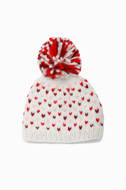 Multi Mini Heart Pompom Hat